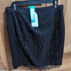 Skies Are Blue Black Embellished Pencil Skirt
